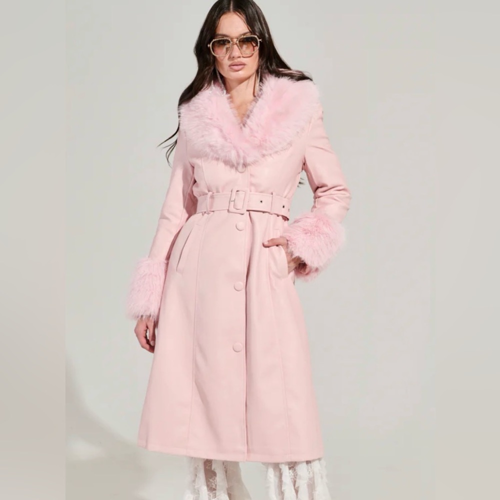 AKIRA Kaya Fur Lined Trenchcoat - Sz S - NWOT